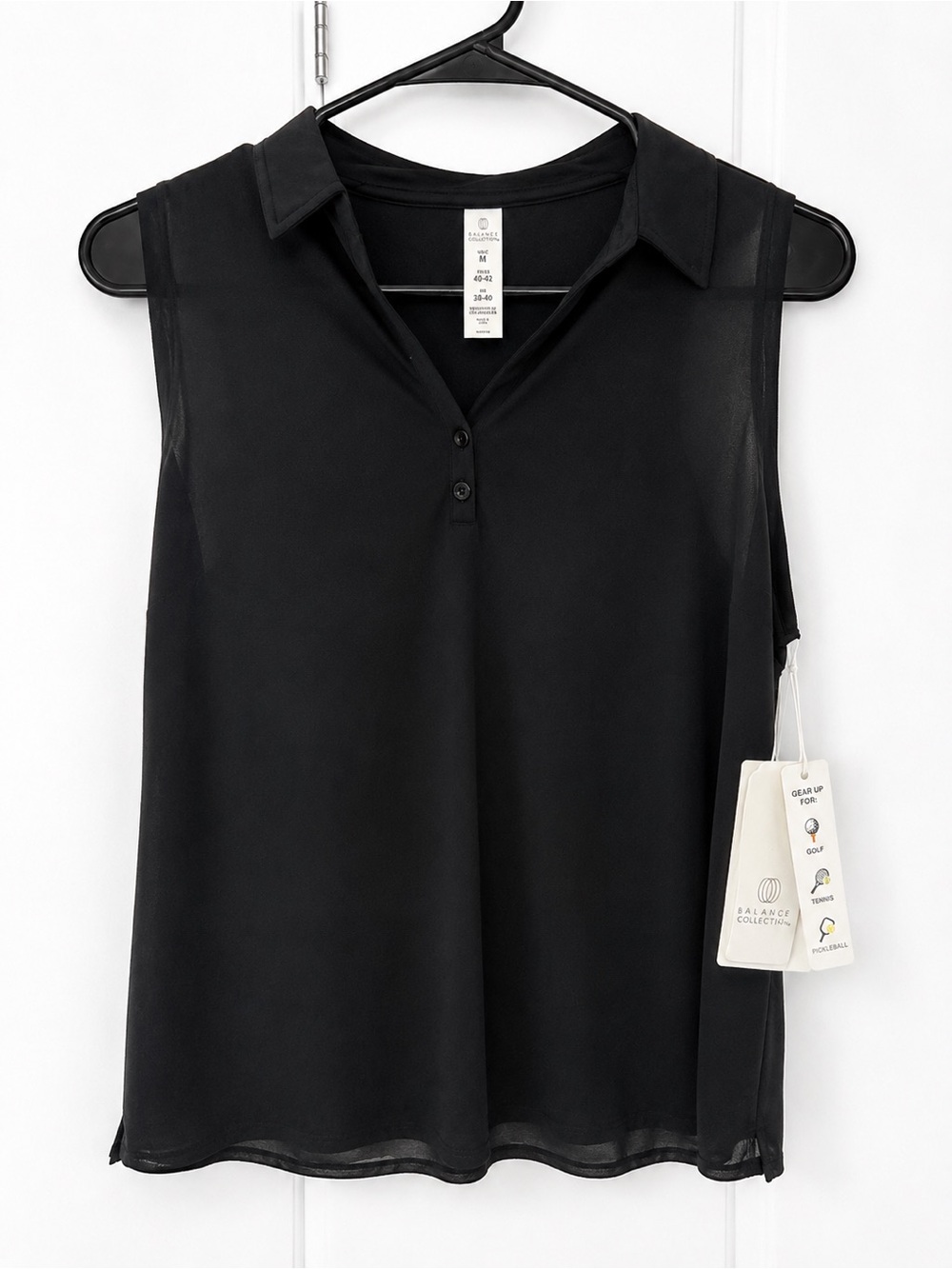 Balance Collection Black Sleeveless Polo Camisole